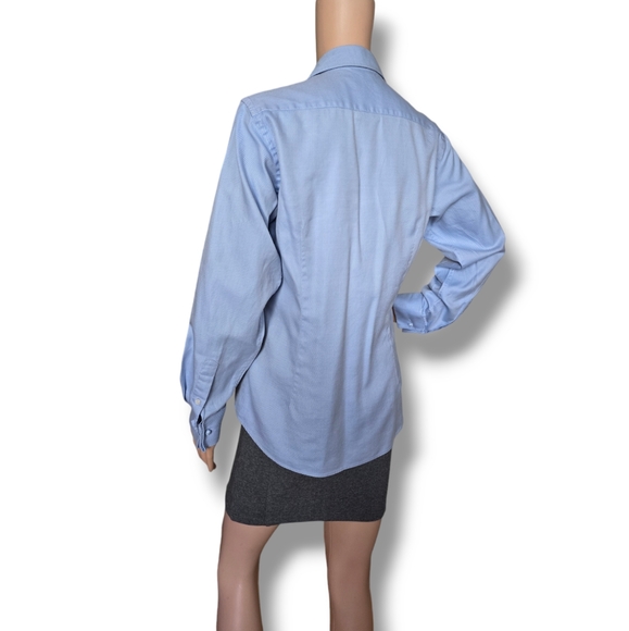 MARKS & SPENCER Women's Blue Pure Cotton Classic Shirt - Picture 7 of 16